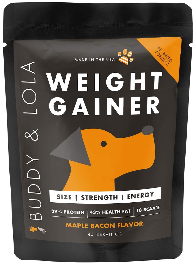 Buddy & Lola Dog Weight Gainer - Supplément chien pour gain de poids - Dog Protien Poudre pour Max Muscle Builder, Supplément haute calories pour tous les chiens et races inc Bully. Tapper Pro Food - Fabriqué aux États-Unis