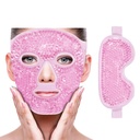 ZNÖCUETÖD Masque pour les yeux en face Paquet de glace pour réduire la puffine, les sacs sous les yeux, les cercles sombres, la migraine, Hot/Cold Pack avec dos en peluche douce (Pink-(1*Eye Mask+1*Face Mask))