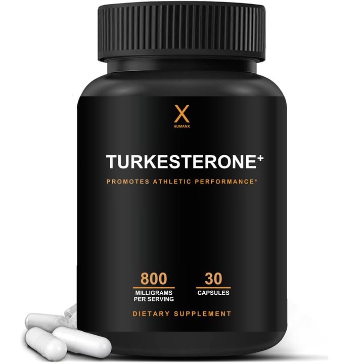 HUMANX Turkestérone+ 800mg - Etats-Unis Troisième partie testée (similaire à Ecdystérone) pour le développement musculaire et la performance athlétique dynamique - Anabolisant naturel - Non OGM, Vegan - Turkestérone Supplément