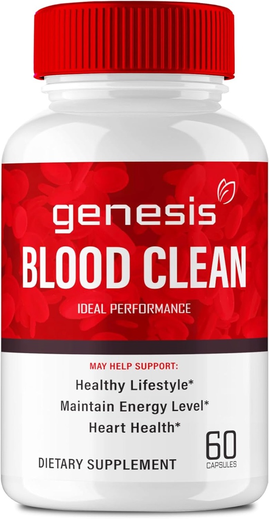 Genesis Blood Clean Capsules - Supplément de formule avancée pour la force maximale - Nettoyeur de vaisseaux sanguins naturels, GenesisBlood Clean Pills, GenesisBloodClean Pastillas Reviews (60 capsules)