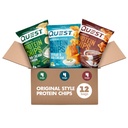 Quest Nutrition Chips Protein Variety Pack, BBQ, Cheddar & Crème Soureuse, Crème Soureuse et Oignon, Haute Protéine, Faible Carb, 1,1 oz (Paquet de 12)