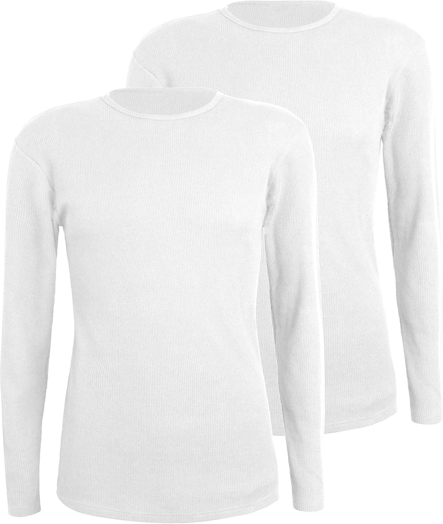 Sous-vêtements pour hommes à manches longues Thermique Comfneat 2-Pack Waffle Knit Soft Comfy Crew Neck Sous-vêtements Top Shirts pour hommes