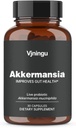 Akkermansia Probiotic with Prebiotic Fiber, Increases GLP-1 Production, Third-Party Tested, 100M AFU Live Strain for Gut Health for People (2024New, 30Capsules, 1Pack)