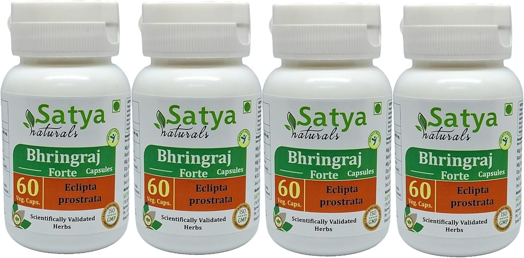 Capsules Bhringraj Générique, 500 mg. 60 Nombre, Extrait d'Eclipta Prostrata (Pack de 4, Capsule)
