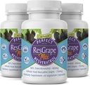 Perfect ResGrape Max, 60 capsules végétales par bouteille (paquet de 3) ~ 99% Trans-Resveratrol & Muscadine Grape ~ Anti-Aging Supplement & Potent Antioxydant