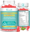 2 Pack Ashwagandha Gummies avec l'énergie d'humeur Turmère GABA et le support immunitaire, fraise parfum 120 Cts