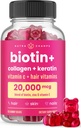 NutraChamps Cheveux Peau et ongles Gommies de la biotine avec collagène et kératine de 5000mcg Biotin Complexe beauté de la biotine de supplément vitamine pour les femmes et les hommes