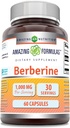 Amazing Formulas Berberine 1000mg Per Serving 60 Capsules Supplement | Non GMO | Gluten Free | Made in USA