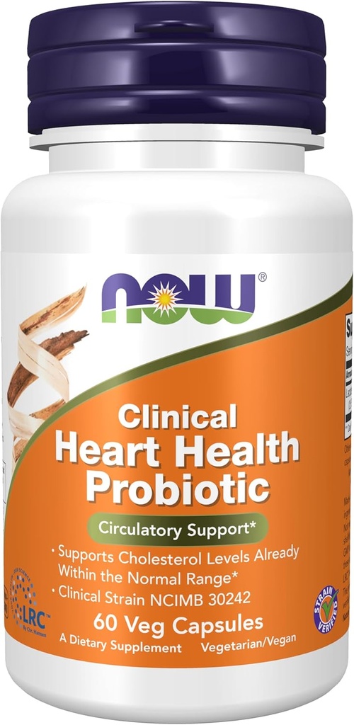 MAINTENANT Aliments Clinical Heart Health Probiotique - 60 gélules