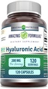 Formules étonnantes Supplément à l'acide hyaluronique : 200 Mg par portion : 120 Capsules non-OGM : sans gluten Fabriqué aux États-Unis