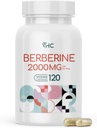 VHC Berberine Supplément 2000mg Daily, 10X Time Optimum Absorption Berberine HCL, Max Boost Niveaux Biodisponibles, pour Immune Gastro-intestinale cardiovasculaire, Capsules sans gluten sans gluten