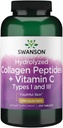 Peptides de collagène hydrolysés de Swanson + vitamine C types I et IIi 1 000 mg 250 Tabs