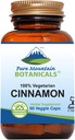 Pure Mountain Botanicals Capsules de cannelle - Pilules Vegan Kosher avec 1000mg de supplément biologique Cassia Cinammon Bark