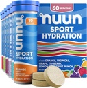 Tablettes électrolytiques Nuun Sport avec Magnésium, Calcium, Potassium, Chlorure et Sodium, Sans gluten et végétalien, Arômes mélangés, 6 Pack (60 portions Total)