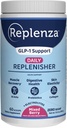 Replenza Daily Replenisher GLP-1 Soutien nutritionnel, poudre, rétablissement musculaire, santé digestive et l'élasticité de la peau mélange d'acides aminés, prébiotiques et peptides de collagène – Berry Flavor, 60 Scoops, 13,5 OZ