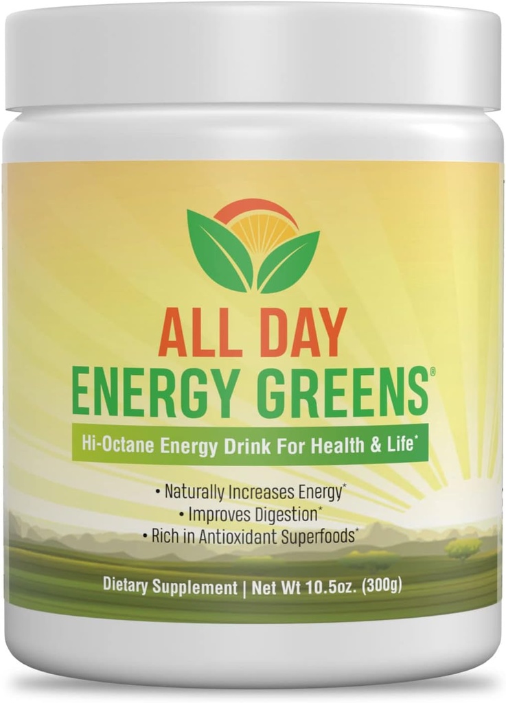 IVL - All Day Energy Greens - Supplément de boisson de mélange de poudre, Greens Powder Superfood - Super Greens Blend pour la nutrition optimale, l'énergie et la digestion, le jus vert Superfood Boost