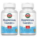 KAL Magnésium Taurate Plus 400mg w/Coenzyme B6..Très biodisponible, Chélaté, Végétalien pour la Nerve normale, la fonction musculaire et la santé cardiaque. 90 Tabs.
