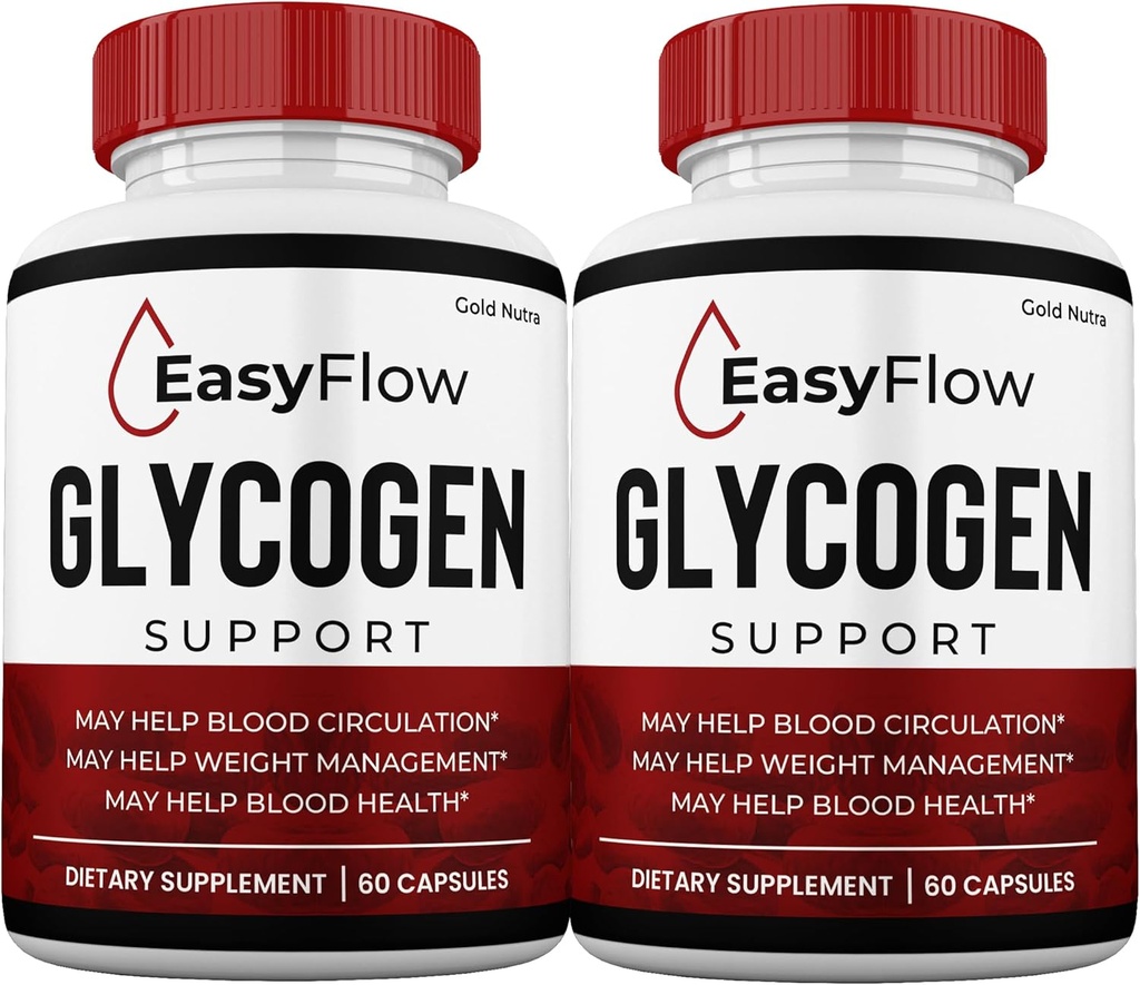 (2 Pack) Capsules de soutien du sang EasyFlow, pilules Glyco à flux facile, capsules Glyco Optimizer Supplément glycogène, 2 mois d'approvisionnement