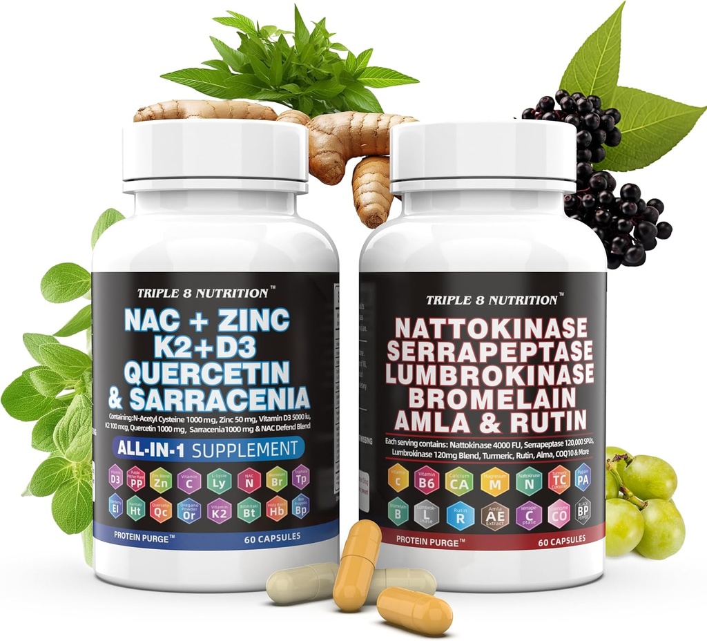 Protéines Purge 28 Suppléments Formule Nattokinase Bromelain NAC Blend Curcumine curcumine