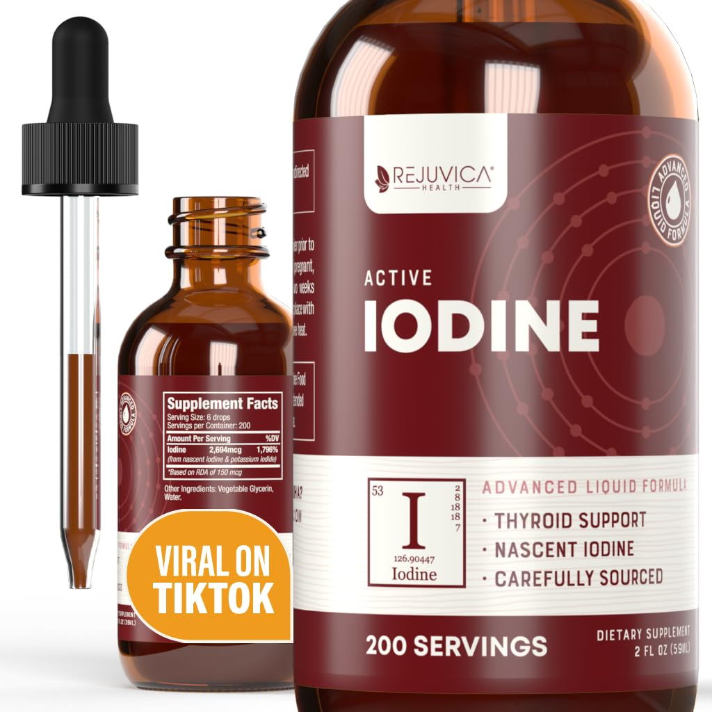 Iodine active - gouttes d'iode naissante - Livraison liquide pour une meilleure absorption - Soutient des niveaux d'énergie, de vitalité et d'iode sains