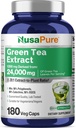 NusaPure Green Tea 20:1 Extrait, 1200 mg Équivalent à 24000mg, 180 Capsules Vegan, 50% EGCG, 98% Polyphénols, 80% Catéchines