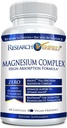 Research Verified Magnesium Complex - Brain, Muscle and Nerve Support - Magnesium Bisglycinate, Malate, Citrate, and Oxide - Bioperine - Vegan - 60 Capsules - Pack of 1