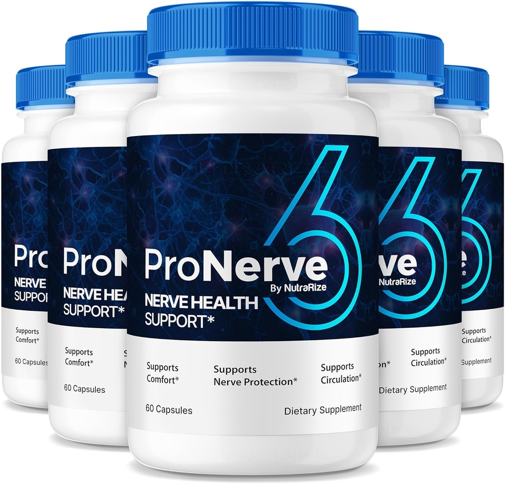 NutraRize (5 Pack) ProNerve6 Neuropathie, ProNerve 6 Supplément de soutien Nerve, Pro Nerve 6 Capsules, ProNerve6 Pastillas Reviews (300 Capsules)