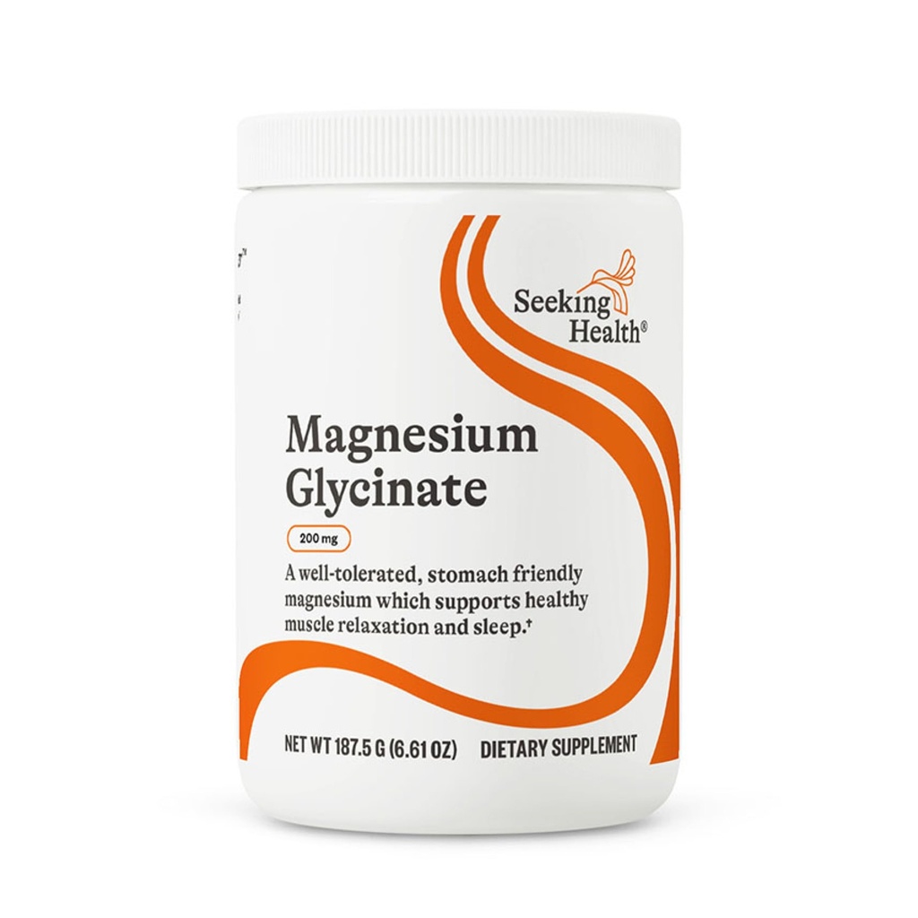 Seeking Health Magnesium Glycinate Powder, 200 mg per Serving, Bioavailable Bisglycinate Chelate, Support Sleep and Relaxation, Natural Energy, Vegetarian (75 Servings)