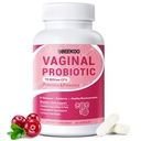 Probiotiques vaginaux pour les femmes, 70 milliards d'UFC pour la santé vaginale, équilibre du pH, voie urinaire, digestif avec prébiotiques, canneberge biologique et D-mannose pour l'odeur vaginale et suppléments Flora - 60 capsules