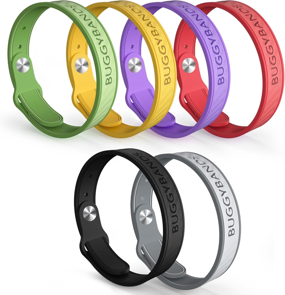 Bracelets anti-moustiques, 6 bandes anti-moustiques en silicone avec bandes de bogues sans DEET, naturelles et imperméables pour les enfants et les adultes, protection de voyage en plein air