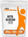 BulkSupplements.com Beta Glucan Poudre - 1,3/1,6, Beta Glucan Suppléments - Vegan & Supplément sans gluten, 250mg par portion, 250g (8,8 oz) (paquet de 1)
