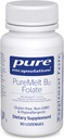 Encapsulations pures PureMelt B12 Folate - Vitamine B active avec L-5-MTHF - Soutien du métabolisme et fonction des globules rouges* - Non-OGM et végétalien - 90 Lozanges