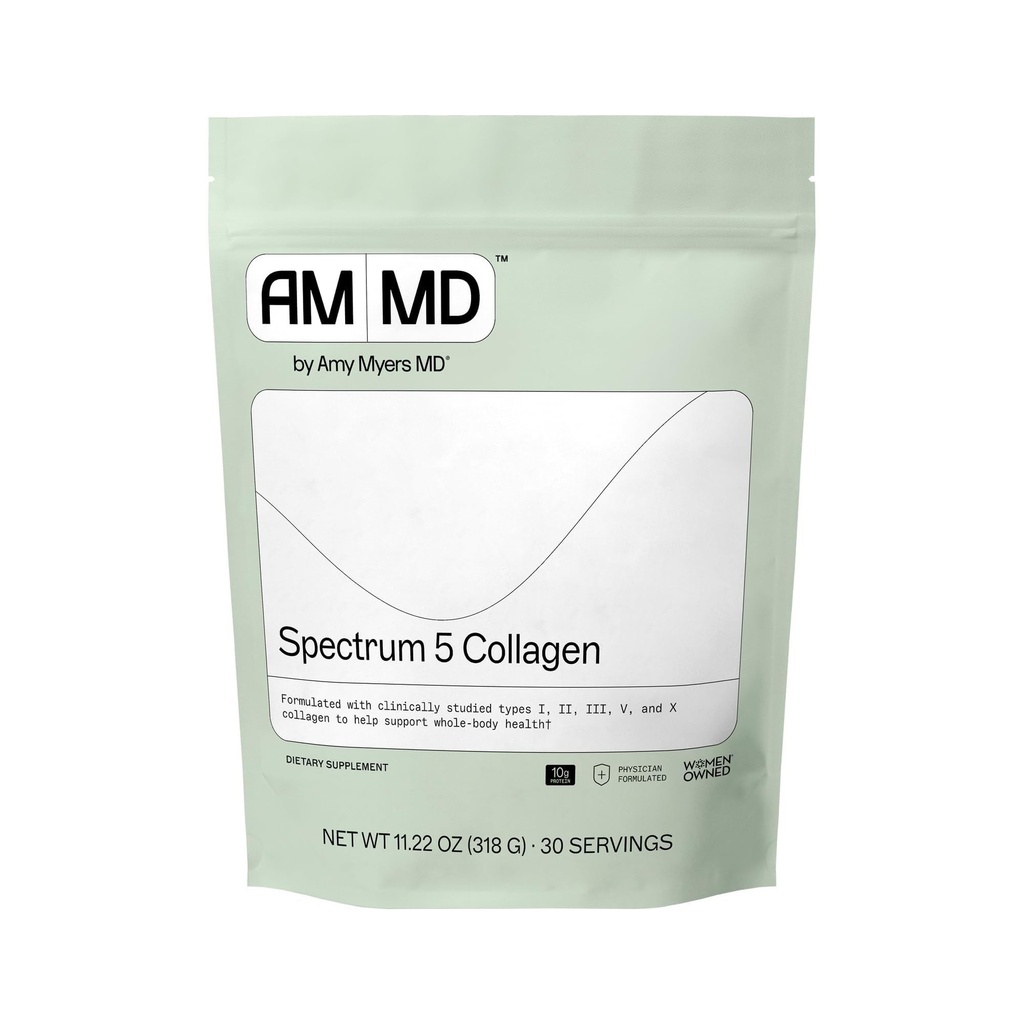Amy Myers MD Spectrum 5 Collagène Peptides Poudre - Supplément de collagène quotidien pour les cheveux, la peau et les ongles sains - pour le soutien articulaire, la santé Gut & Immune - 30 portions