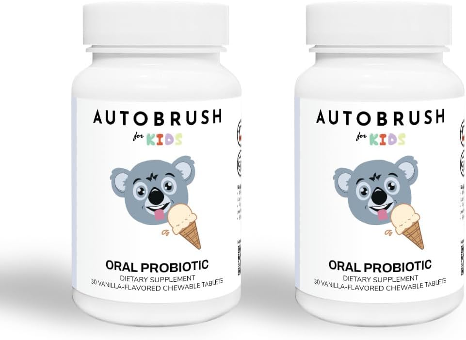 autobrush Enfants Oral-Care Dissolve lente Comprimés probiotiques Résoudre Suppléments dentaires Résoudre les dents et les gencives santé Résoudre la bouche équilibrée Biome Résoudre 30 Comte (Vanilla) (2)
