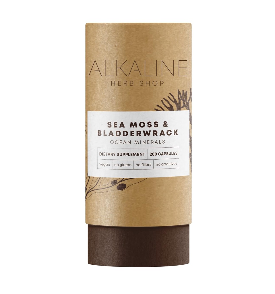 Alkaline Herb Shop Sea Moss & Bladderwrack Supplément 200 Capsules