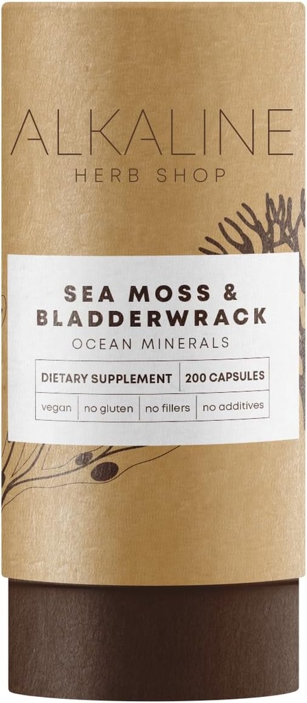 Alkaline Herb Shop Sea Moss & Bladderwrack Supplément 200 Capsules