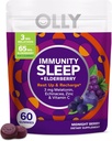 Immunity Sleep Gummy, Immune et Sleep Support, 3mg Melatonine, Echinacea, Zinc, Vitamine C, Supplément à croquer, Berry - 60 Compte