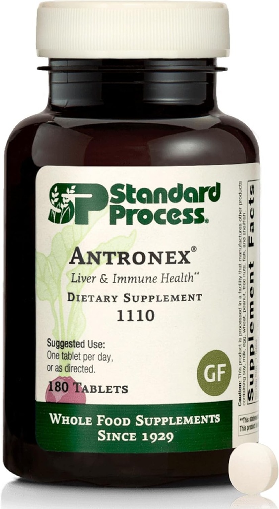 Antronex - Supplément santé du foie - Sans gluten, sans lait et sans soie - 180 comprimés (180 portions)