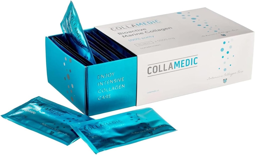 Collagène marin bioactif bioactif de type sauvage pur - Supplément de protéines naturelles pour la peau, les cheveux, les ongles - Formule anti-âge, non-OGM, sans gluten, approvisionnement 1 mois, 5000 mg, 30 sachets