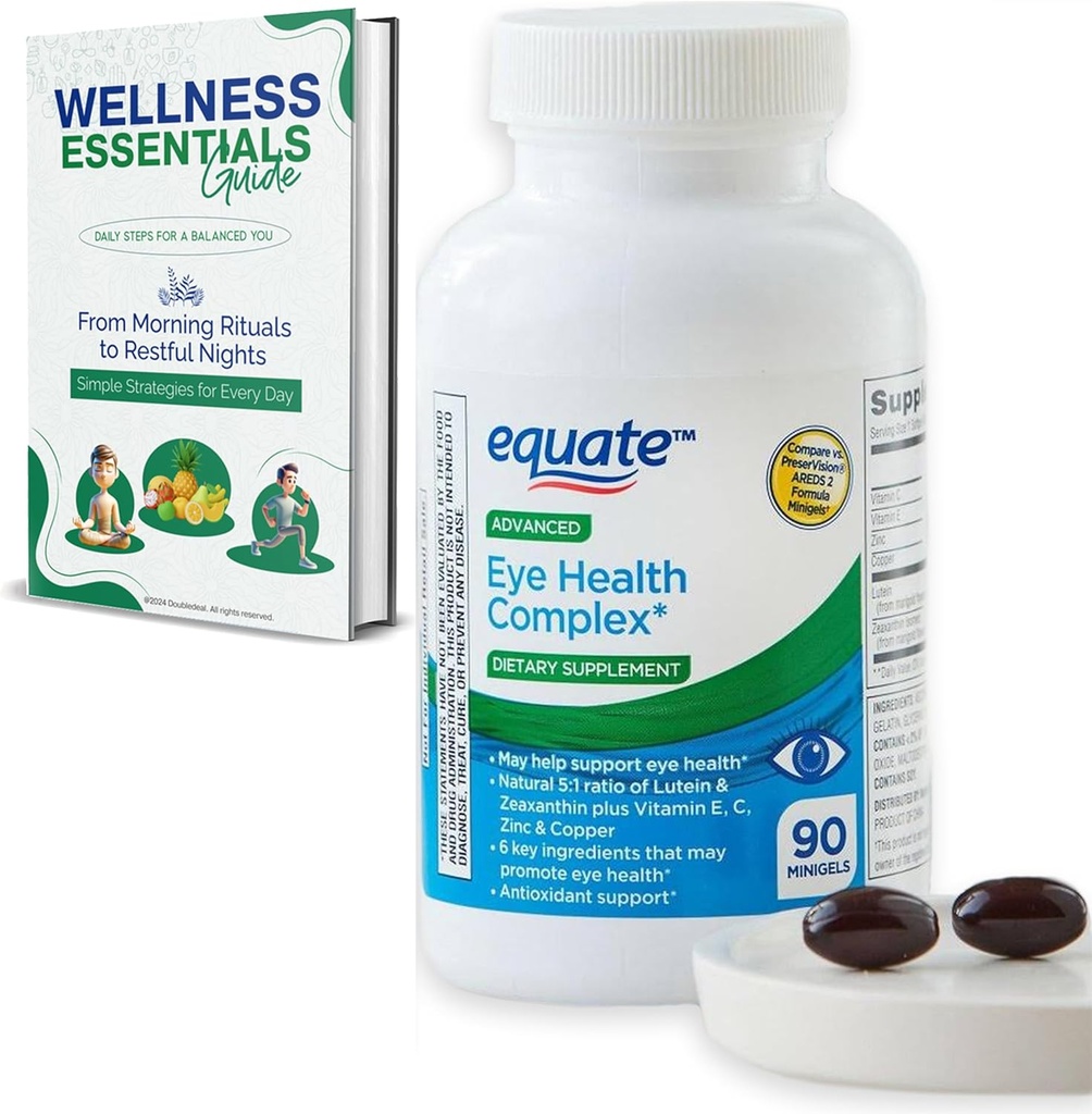 Advanced Eye Health Minigels 90 Count, Carotenoid Blend with Lutein & Zeaxanthin + Vitamins E, C, Zinc and Copper (45 Days Supply)