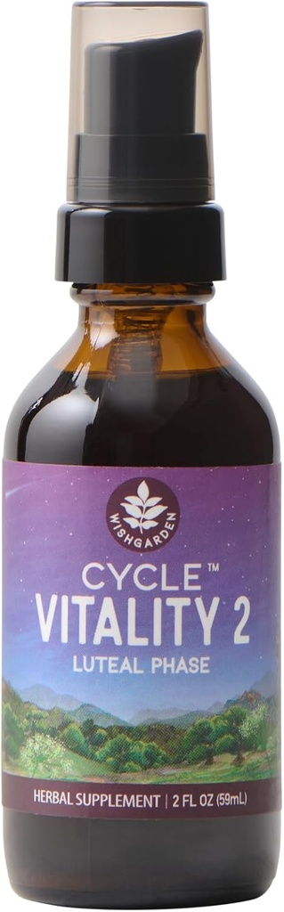 WishJarden Herbs Cycle Vitalité 2 Phase lutéale - Supplément de progestérone à base végétale avec Yam sauvage et Vitex Chasteberry soutient des cycles menstruels sains, la fertilité et des niveaux de progestérone sains, 2oz