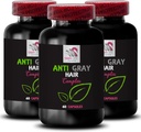 Capsule Cheveux Anti Gris - Complexe Cheveux Anti Gris - Cheveux Jeunes, Réduction Grise, Enhancer tonique des cheveux, Rafraîchissements couleur, Vitamines Cheveux Anti Gris, Couleur Naturelle des Cheveux, Transformation Cheveux 3Bot 180Caps