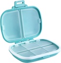 Organisateur de pilules de voyage Holii, 8 compartiments Portable Pill Case, boîte à pilules quotidienne pour tenir les vitamines, petit contenant de pilule pour la médecine de poche Organisateur(Blue)