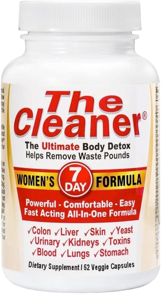 CenturySystemsBrand The Cleaner Detox, 52 capsules, puissante formule de 7 jours pour les femmes, formule complète de nettoyage interne pour les femmes, soutien santé digestive
