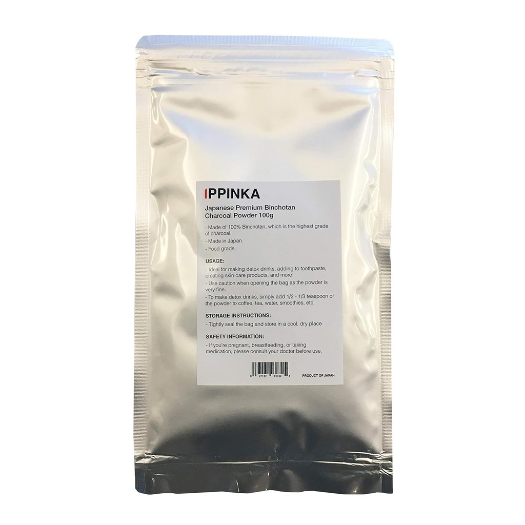 Poudre de charbon de bois japonais Premium Binchotan 100g