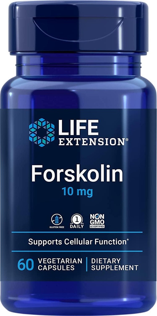 Prolongation de la durée de vie Forskolin 10 mg, 60 gélules végétariennes (paquet de 2)