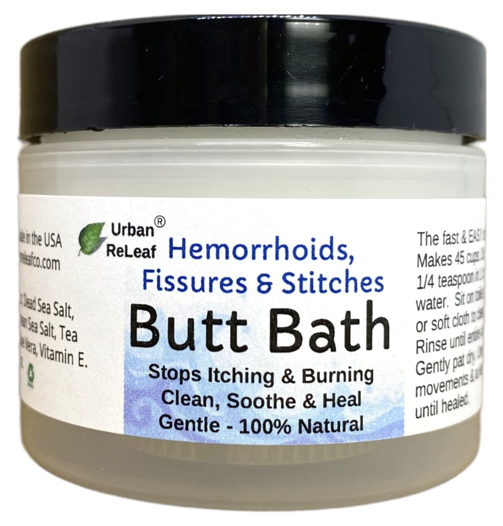 Baignoire à fesses ReLeaf Urbain ! Hémorroïdes, fissures et piqûres. Aide les démangeaisons et les brûlures. Clean, Soothe & Calme. La baignoire Easy Sitz ! Soulagement rapide ! Savon doux de sel de mer. Douce, efficace, 100% naturel