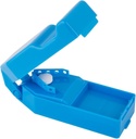 EZY DOSE Pillet Cutter et Splitter avec Dispensateur, Pilules coupées, Vitamines, Comprimés, Lame d'acier inoxydable, Déplacement sizé, Pilules coupées en toute sécurité et vitamines, Facile à utiliser, Couleur Mai Varier, Sans BPA