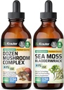 BIO KRAUTER Dozen Mushroom Tincture 4 Fl. Oz. & Sea Moss Tincture 4 Fl. Oz.