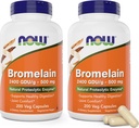 Maintenant Bromelain 500 mg, 200 Capsules de Veg (Pack of 2) Supplément - Non-OGM, Vegan 500mg Caps